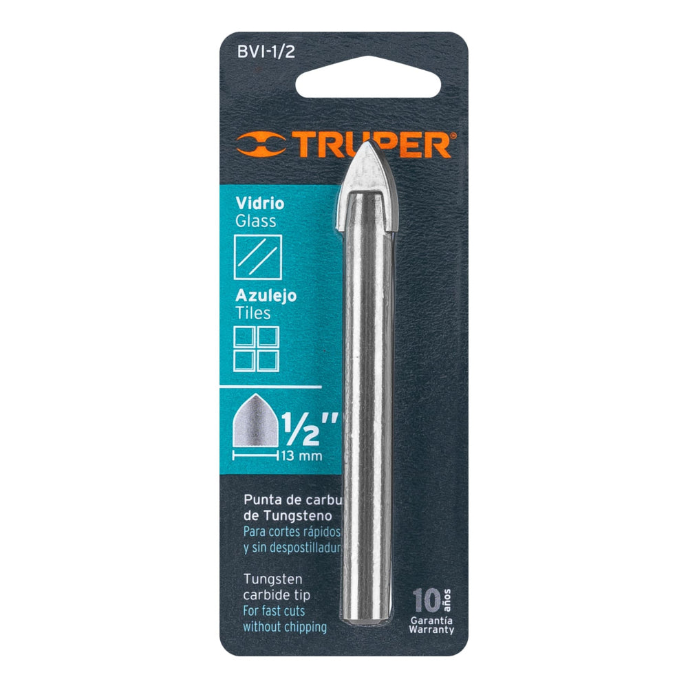 Broca para vidrio y azulejo de 1/2", Truper - Codigo: 11705