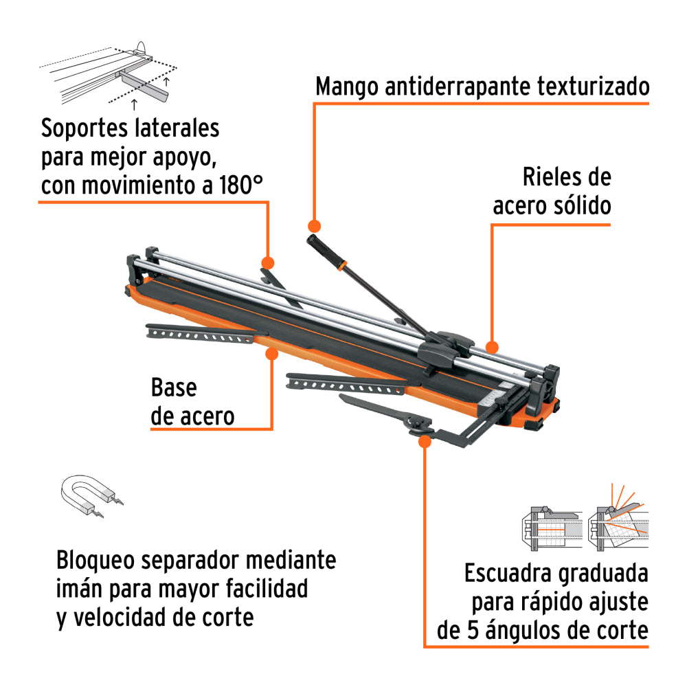 Cortador azulejo 40" (100 cm) gran formato c/maletín, Expert - CÓDIGO: 101242