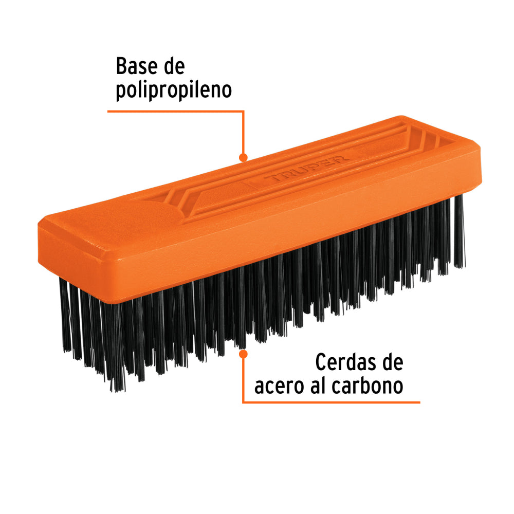 Cepillo rectangular de alambre 114 pinceles,sin mango,Truper - Codigo: 11556