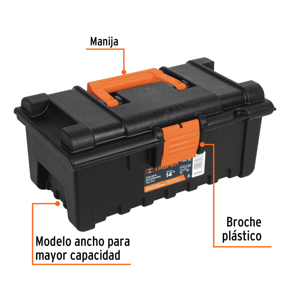 Caja para herramienta de 14" sin compartimentos, TRUPER - 19854