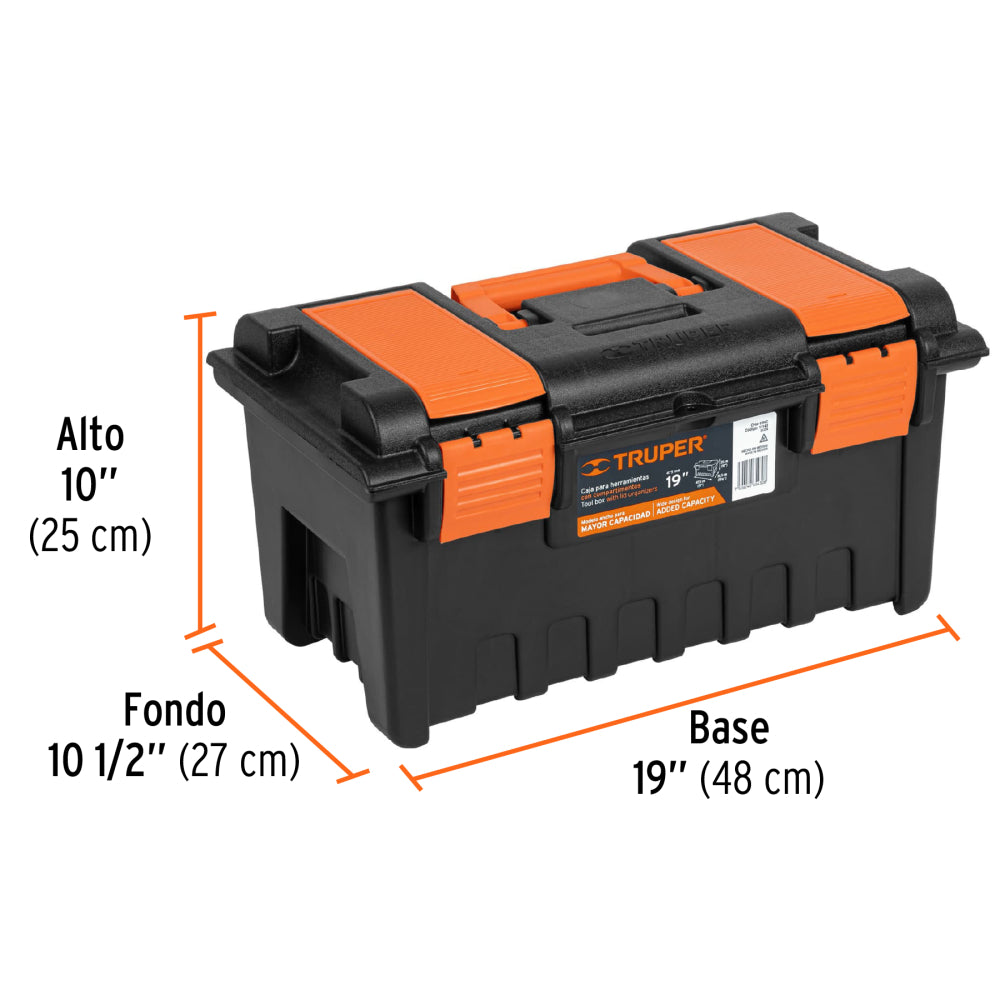 Caja para herramienta de 19" con compartimentos, TRUPER - Código: 11143