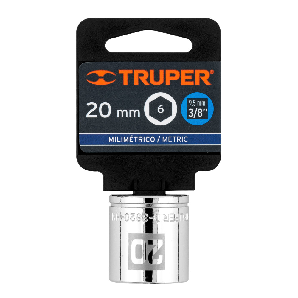 Dado de 20 mm, 6 puntas, cuadro 3/8", Truper - Código: 100995