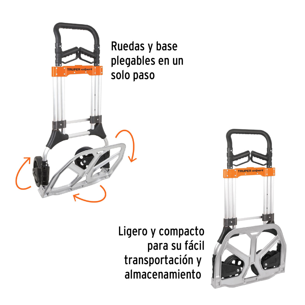 Diablo de carga, plegable, 200 kg, aluminio, Truper Expert - Código: 14090