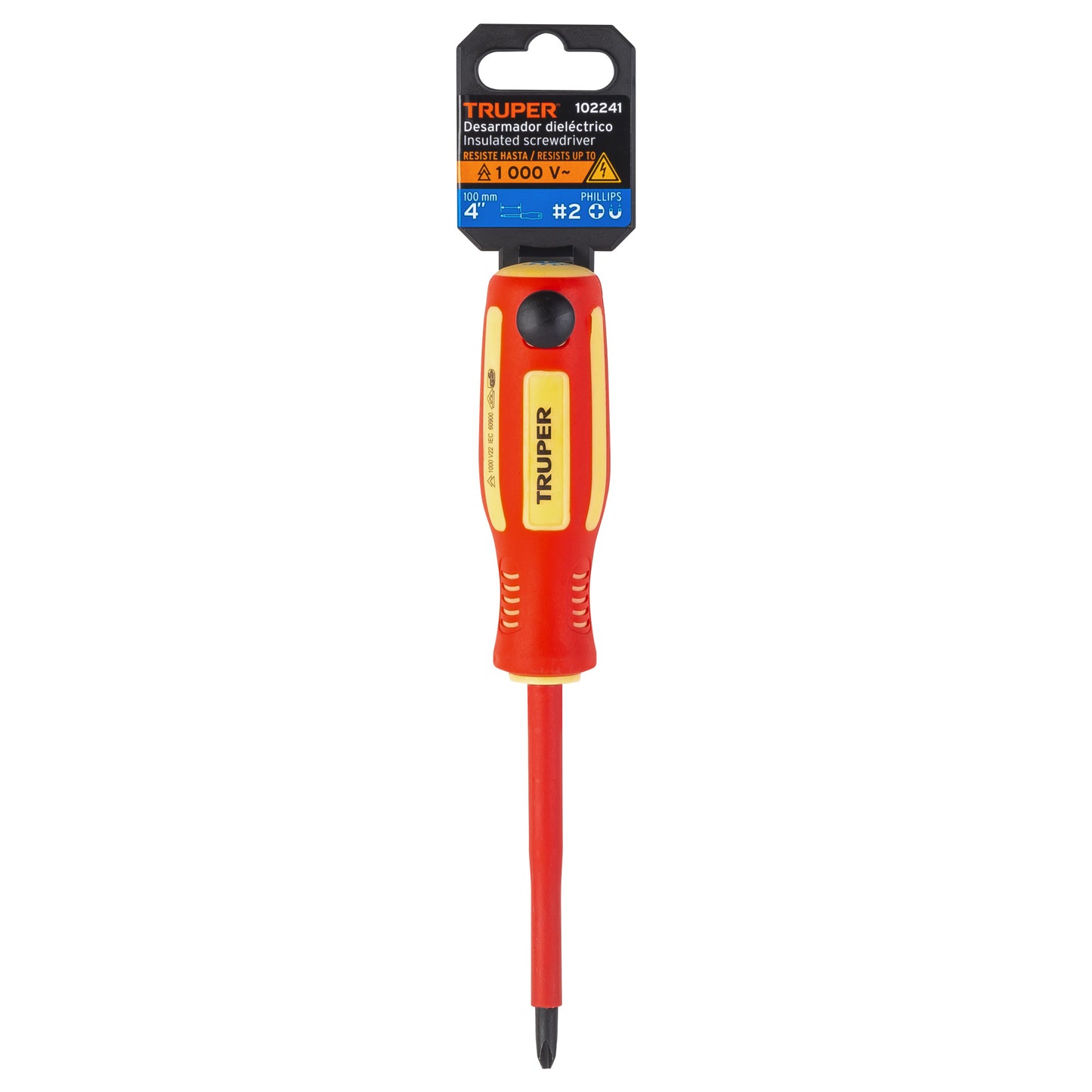Desarmador dieléctrico de cruz 1/4" x 4", Truper - CÓDIGO: 102241