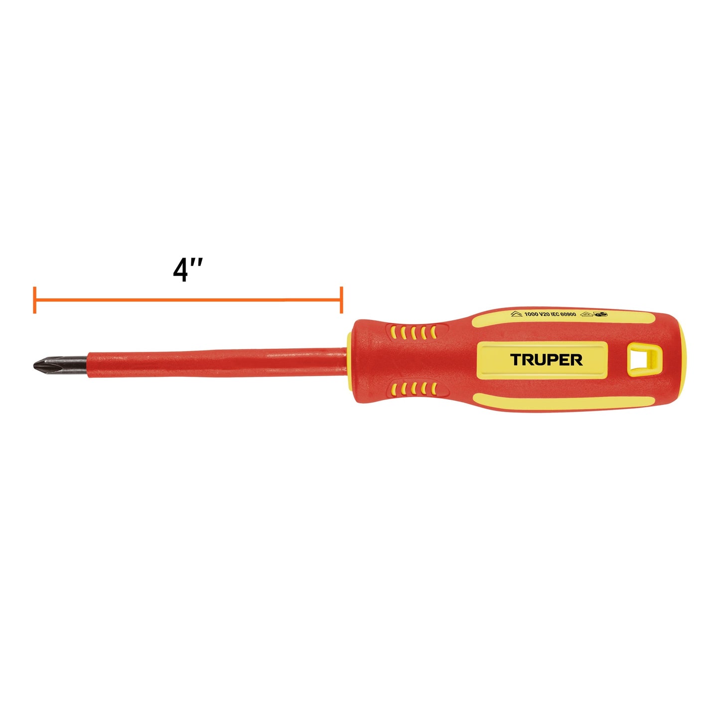 Desarmador dieléctrico de cruz 1/4" x 4", Truper - CÓDIGO: 102241