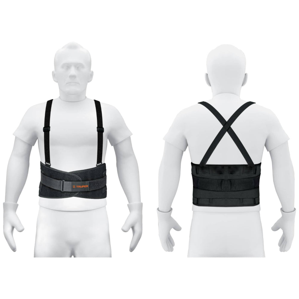 Faja lumbar con tercer cinturón, talla G, Truper - Código: 14217