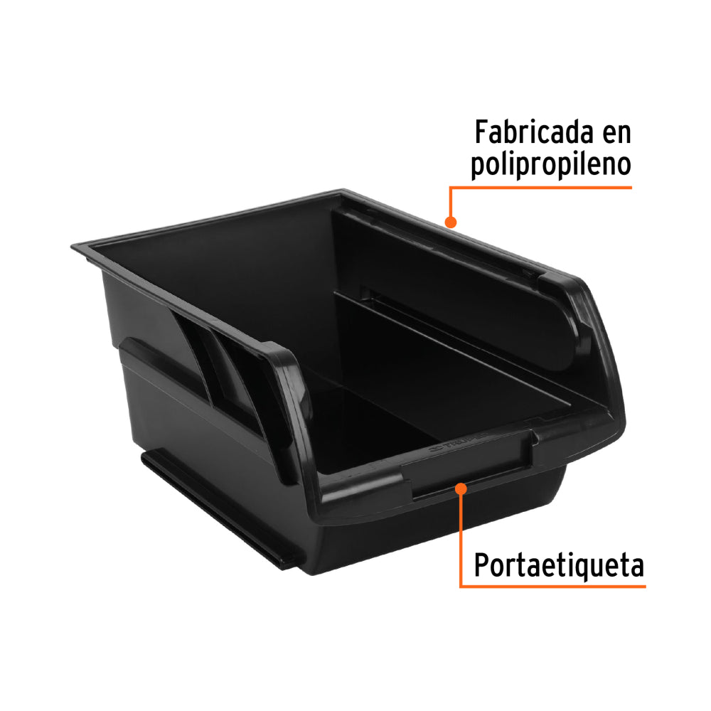Gaveta apilable #4 de plástico, 34 x 21 x 15 cm, TRUPER - Código: 10891