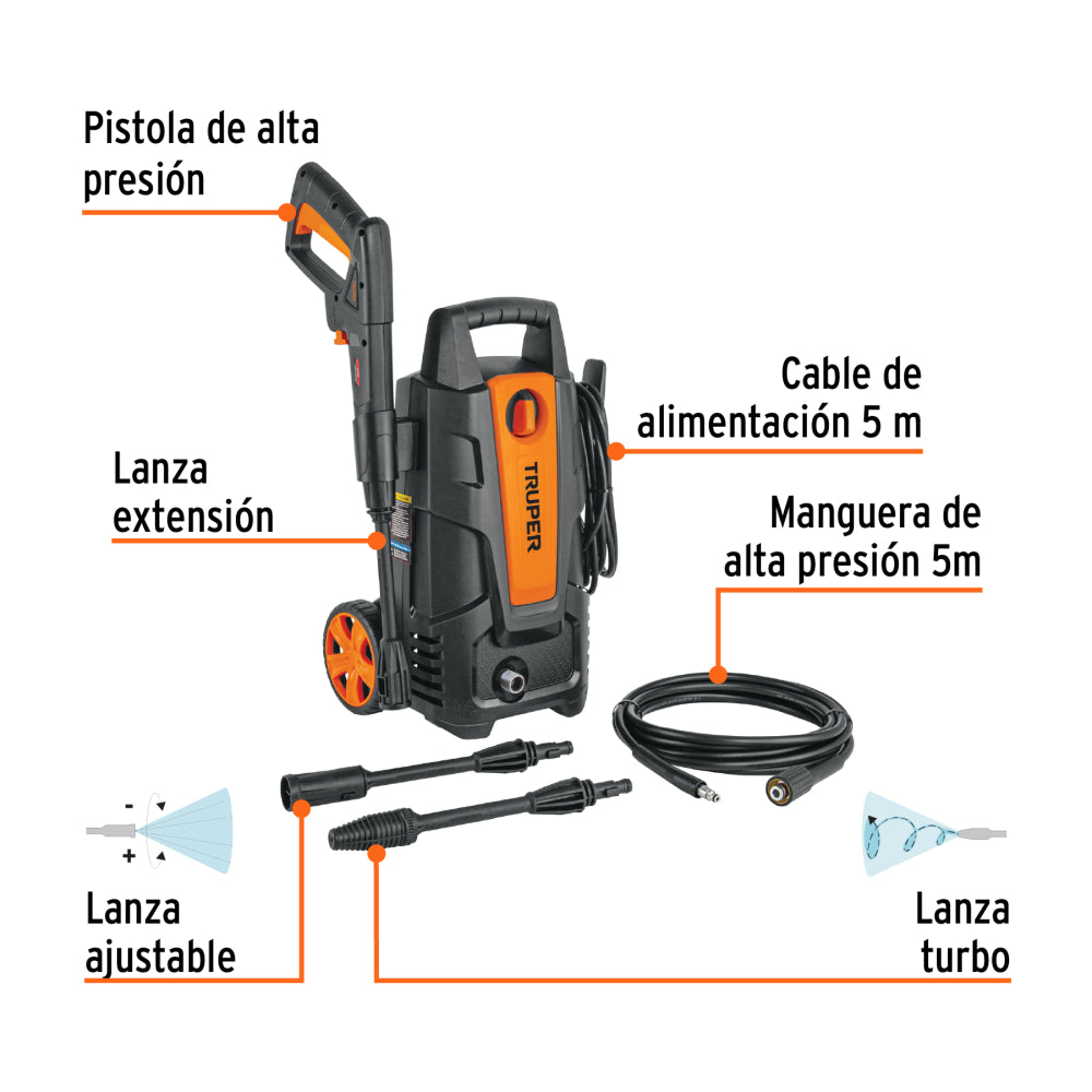 Hidrolavadora eléctrica, 1,500 psi - Cod: 102095