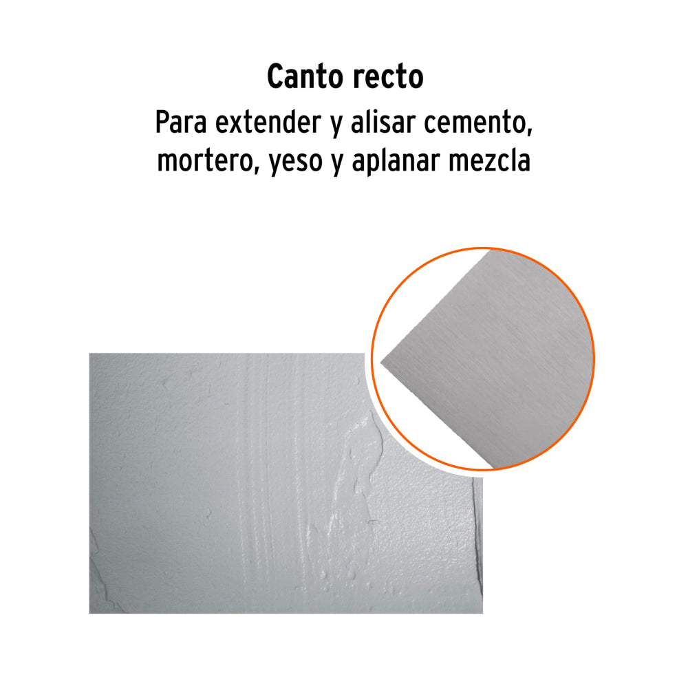 Llana 11" canto recto, 10 remaches, mgo madera, Truper - Cod: 15400