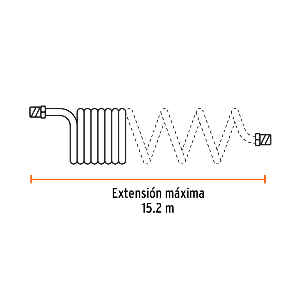 Manguera para compresor, tipo resorte, 15.2 m, TRUPER - CÓDIGO: 19075