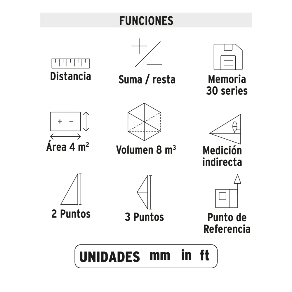 Medidor láser de distancia de 0.05 m a 100 m, Truper - CÓDIGO: 100374