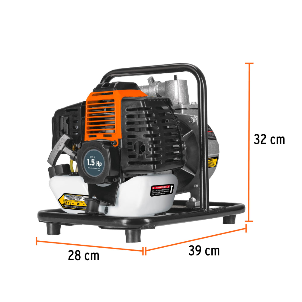 Motobomba autocebante 1"x1", gas. 1-1/2HP, agrícola, TRUPER - Código: 101110