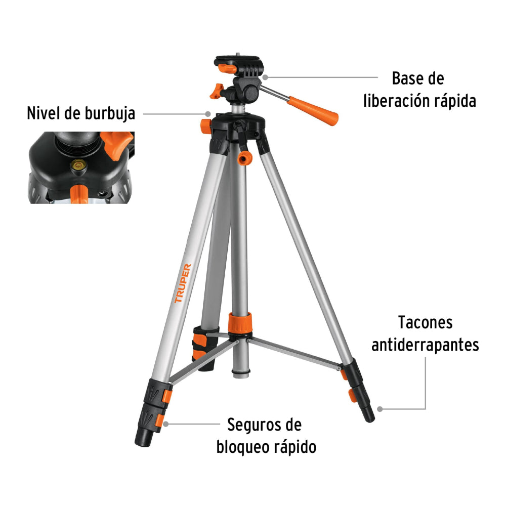 Tripié telescópico para nivel láser, altura max. 1.45 m - CÓDIGO: 100811
