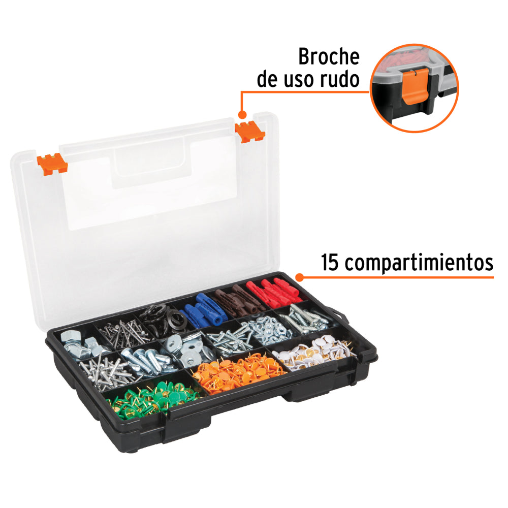 Organizador 11" con 15 compartimentos, Truper - CÓDIGO: 19896