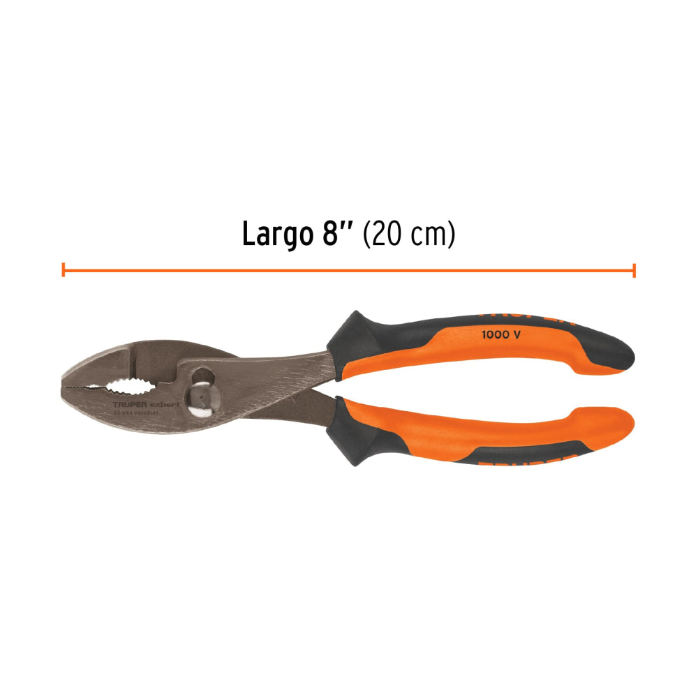 Pinzas de chofer 8" mango Comfort Grip, Truper Expert