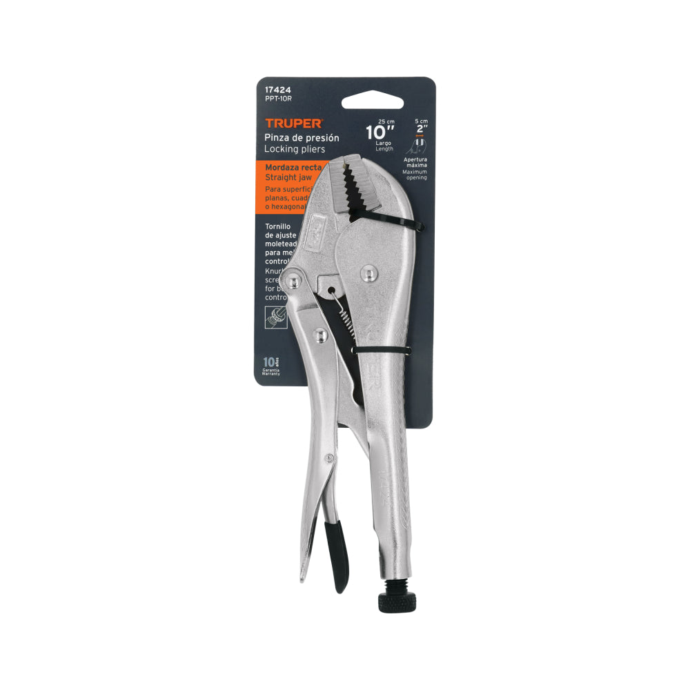Pinza de presión 10" mordaza recta, Truper - Cod: 17424