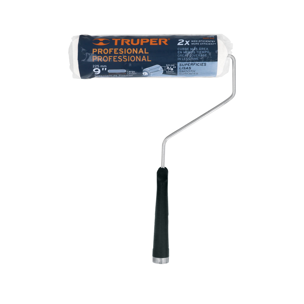 Rodillo para pintar 9" x 3/8" superficies lisas, TRUPER - Código: 13875
