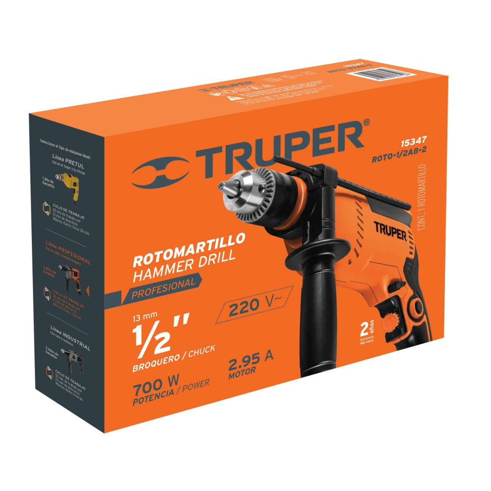 Rotomartillo 1/2", profesional, 220V, 700W - Cod: 15347