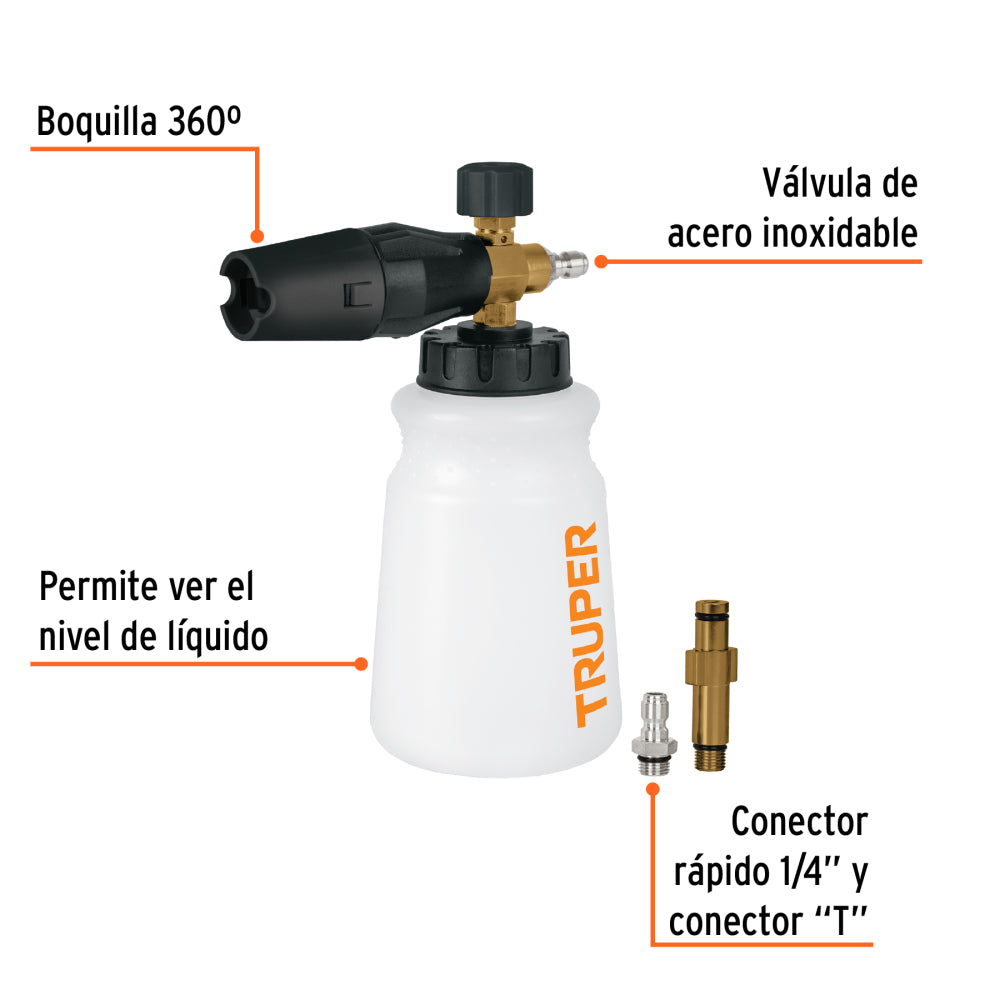 Dispensador con cañon lanza espuma para hidrolavadora - Cod: 102403