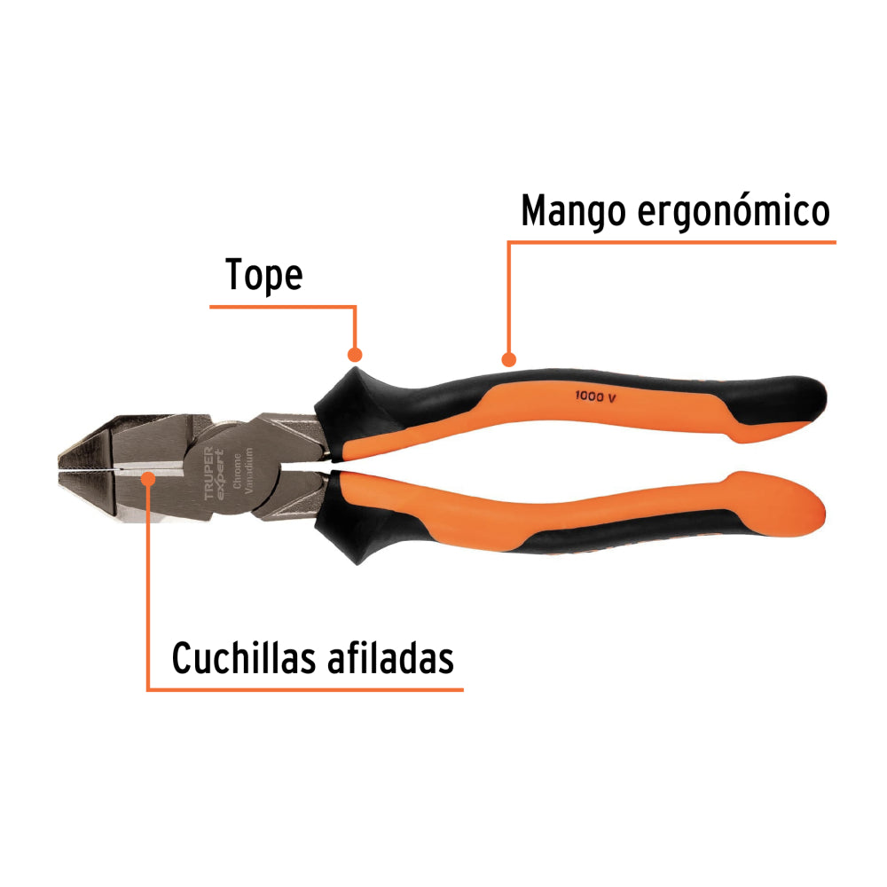 Pinza electricista 9" uso rudo, alta palanca, Comfort Grip