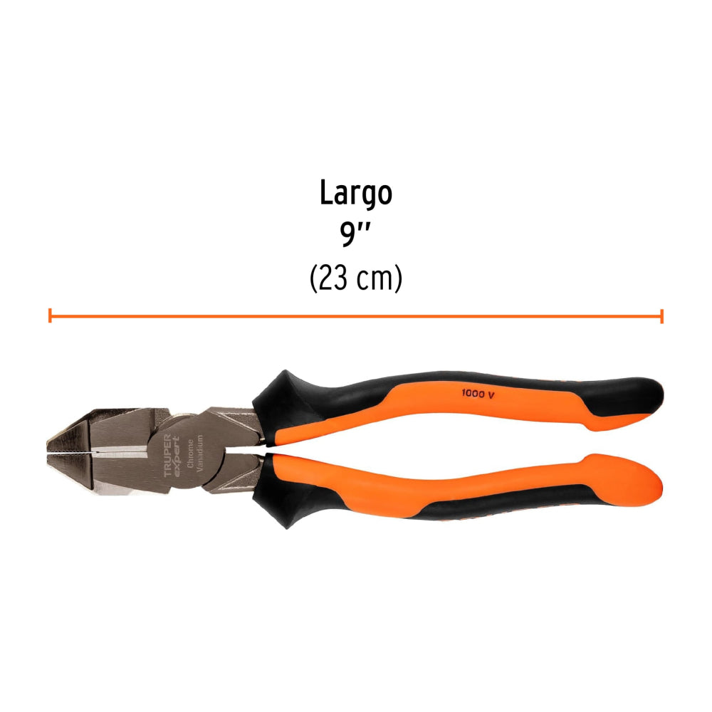 Pinza electricista 9" uso rudo, alta palanca, Comfort Grip
