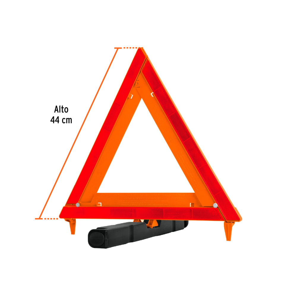 Triángulo de seguridad, 17", con estuche plástico, - Código: 10942