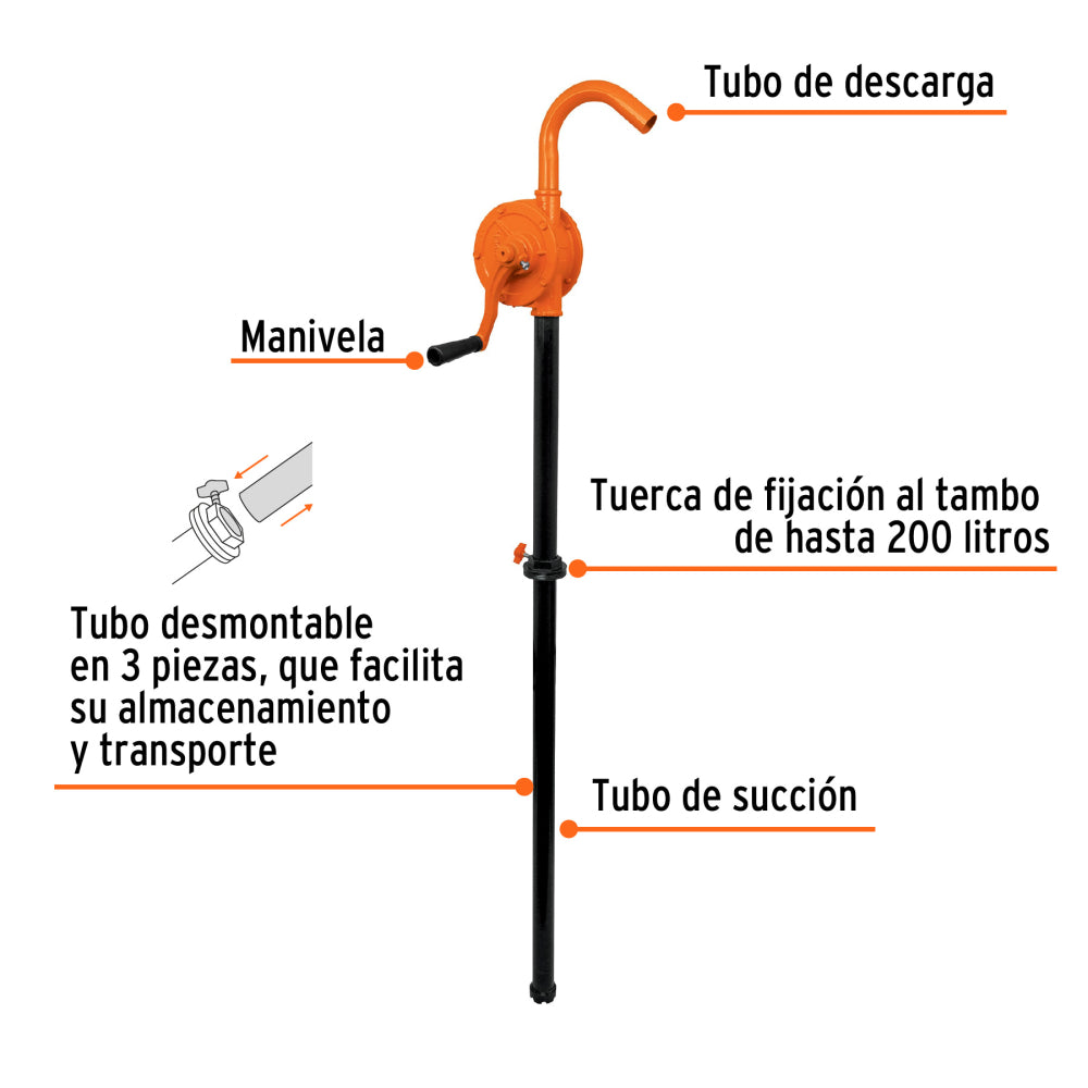 Bomba extractora de aceites con manivela, Truper / CODIGO: 10067