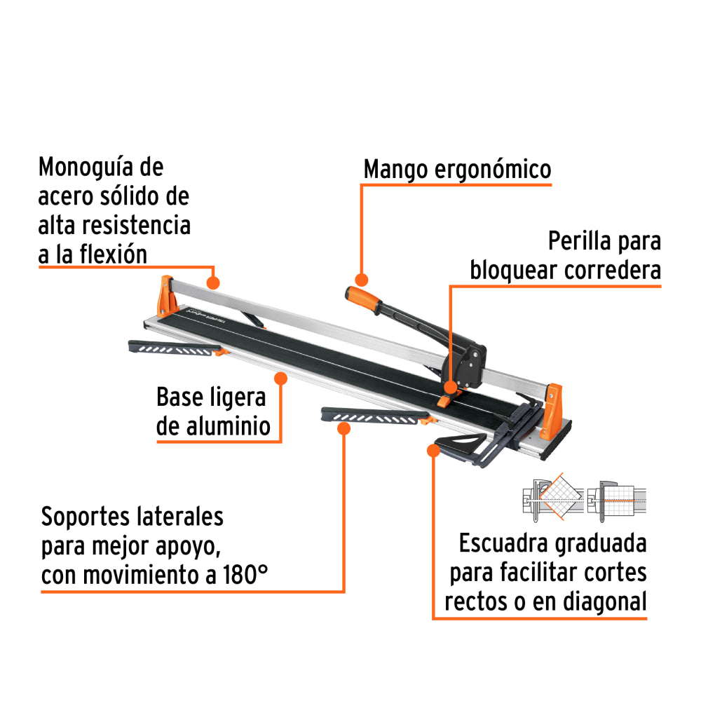 Cortador azulejo 47" (120 cm) gran formato maletín, Truper Expert