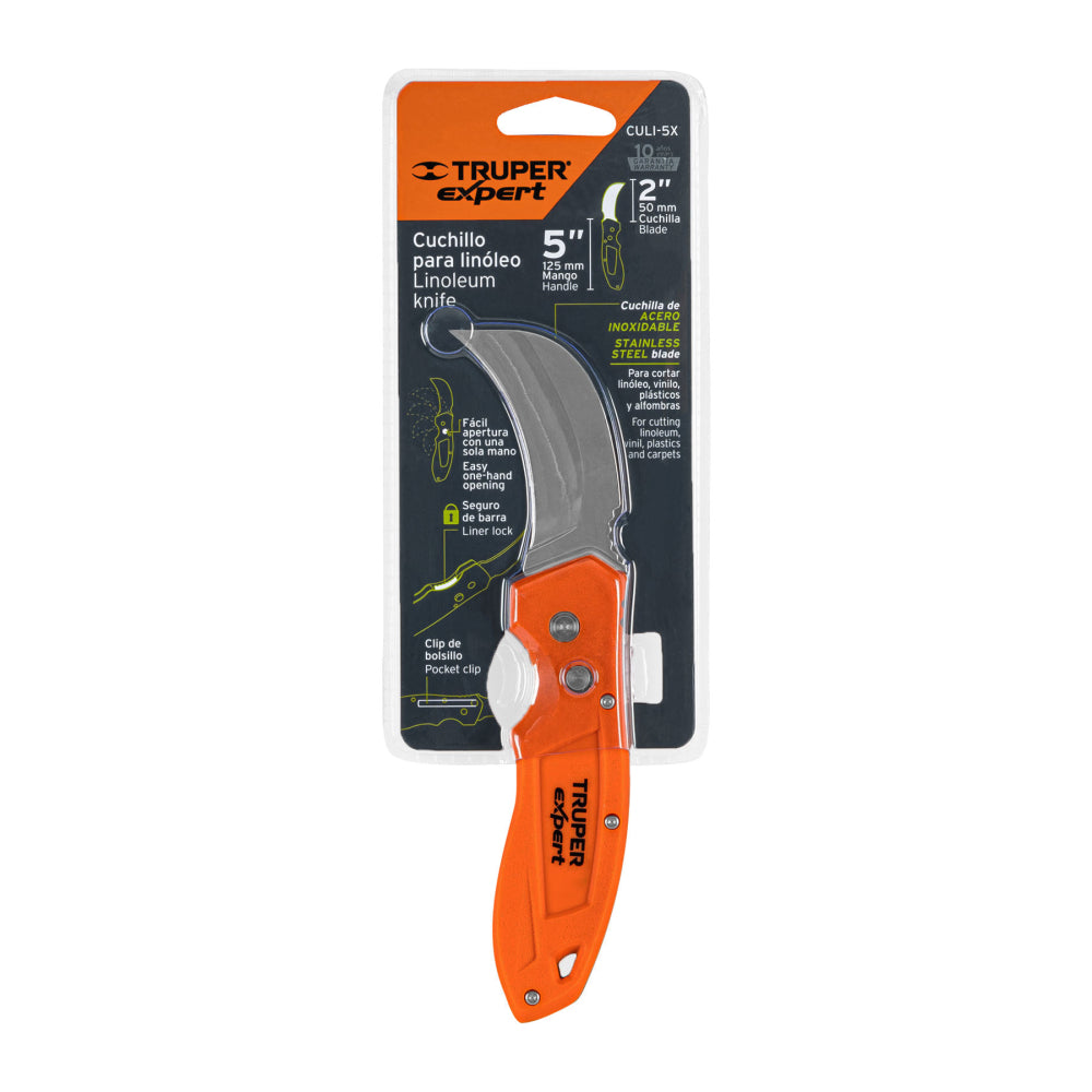 Cuchillo abatible 7" para linóleo con mango de nylon, Expert - Código: 12725
