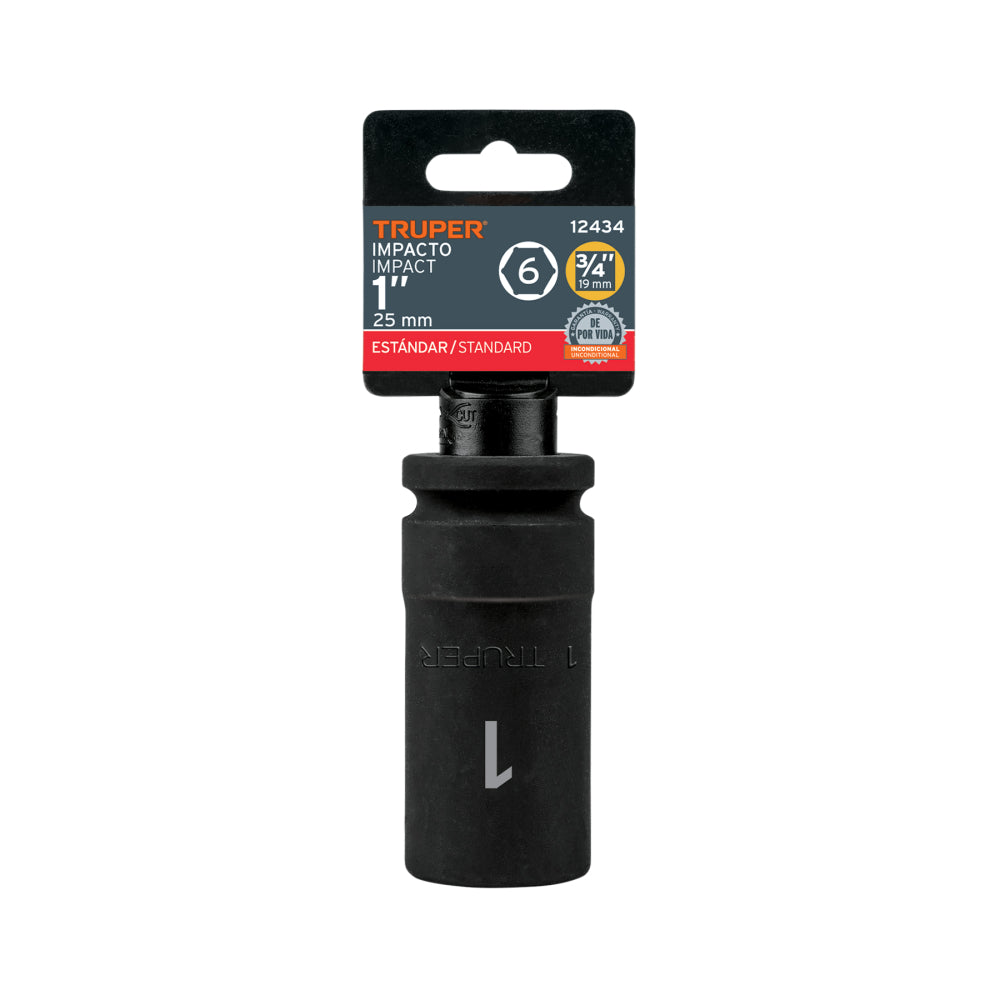 Dado largo de impacto de 1", 6 puntas, cuadro 3/4" - Código: 12434