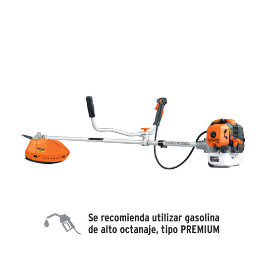 Desmalezadora a gasolina 52 cc mango tipo "bici", 18" corte