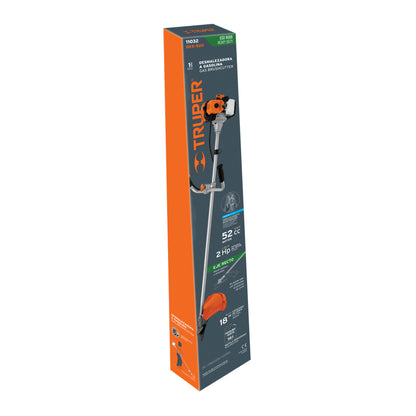 Desmalezadora a gasolina 52 cc mango tipo "bici", 18" corte - Código: 11032