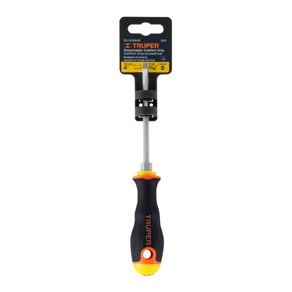 Desarmador cabinet 3/16" x 4" mango Comfort Grip, Truper