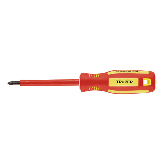 Desarmador dieléctrico de cruz 1/4" x 4", Truper - CÓDIGO: 102241
