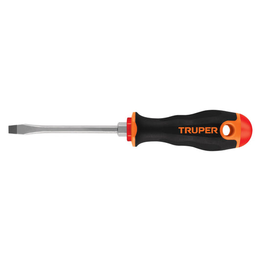 Desarmador plano 1/4" x 4" mango Comfort Grip, Truper