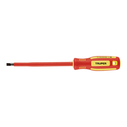Desarmador dieléctrico plano 1/4" x 6", Truper - CÓDIGO: 102243