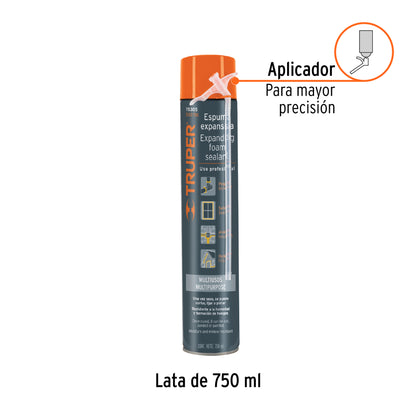 Espuma expansiva de 750 ml, Truper Código: 15305