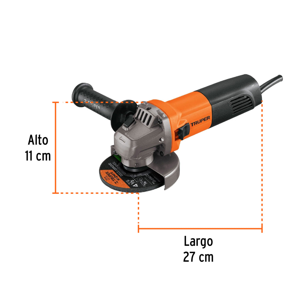 Esmeriladora angular 4-1/2", profesional, 220 V, 800 W