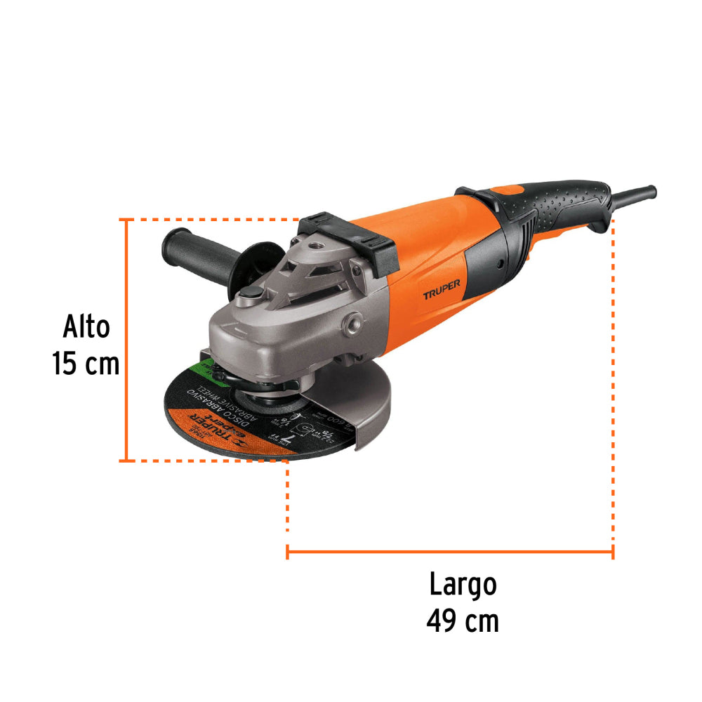 Esmeriladora angular 7", profesional, 220 V, 2100W, TRUPER