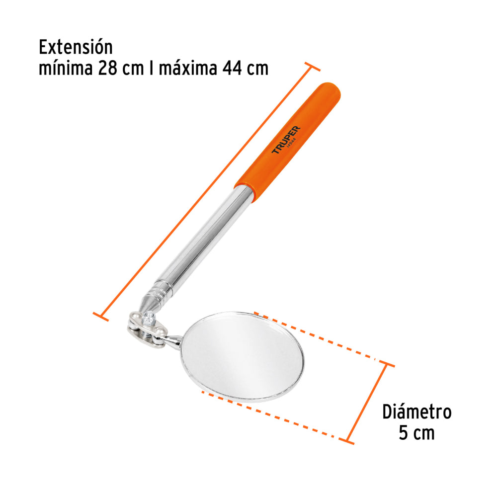 Espejo circular telescópico de inspección, 5 cm, Truper - Código: 14544