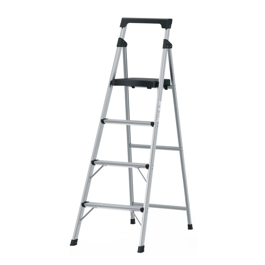 Escalera tubular plegable, 4 peldaños, aluminio, Truper - Cod: 16765