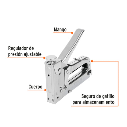 Engrapadora tipo pistola para ¼",5/16", 3/8", con 200 grapas - Cod: 17963