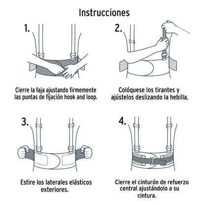Faja lumbar con tercer cinturón, talla G, Truper - Código: 14217