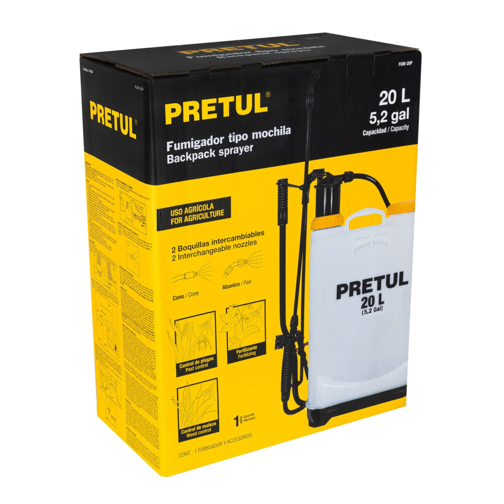 Fumigador de 20 L manual de mochila, Pretul - CODIGO: 24588