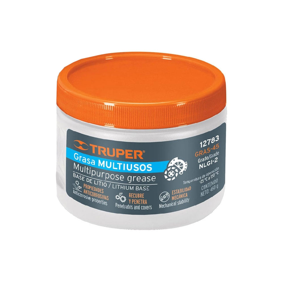 Grasa lubricante multiusos, base litio, 450 g, Truper - Código:   12783