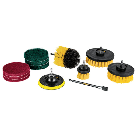 Juego 12 accesorios de limpieza y asentado p/taladro, Pretul - CÓDIGO: 27191