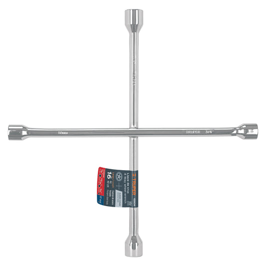 Llave de cruz 16" pulida y cromada, TRUPER - CÓDIGO: 102634