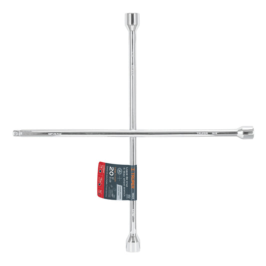 Llave de cruz 20" pulida y cromada con entrada cuadro 1/2" - Cod: 18024
