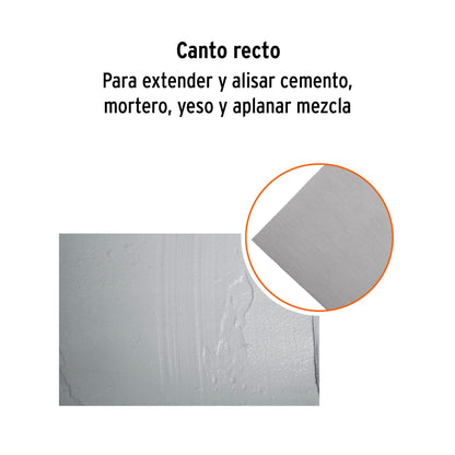Llana 11" canto recto, 10 remaches, mgo madera, Truper - Cod: 15400