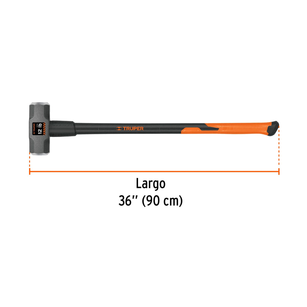 Marro octagonal 12 lb, mango fibra de vidrio 36", Truper - Cod: 16542
